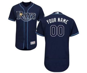 Mens Tampa Bay Rays Navy Blue Customized Flexbase Majestic MLB Collection Jersey