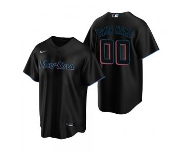 Men's Miami Marlins Custom Nike Black Stitched MLB Cool Base Jersey