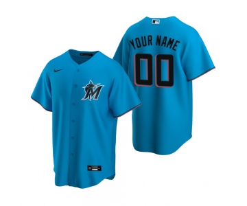 Men's Miami Marlins Custom Nike Blue Stitched MLB Cool Base Jersey