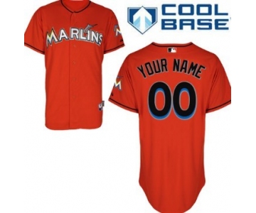 Men's Miami Marlins Customized Orange Jersey