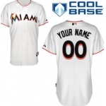 Men's Miami Marlins Customized White Jersey