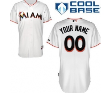 Men's Miami Marlins Customized White Jersey