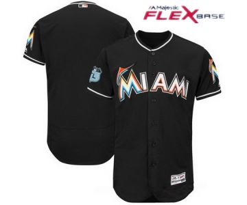 Men's Miami Marlins Majestic Black 2017 Spring Training Authentic Flex Base Stitched MLB Custom Jersey