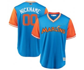 Men's Miami Marlins Majestic Light Blue 2018 Players' Weekend Cool Base Custom Jersey