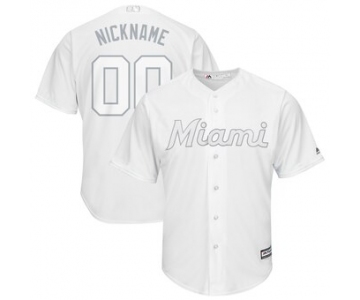 Miami Marlins Majestic 2019 Players' Weekend Cool Base Roster Custom White Jersey