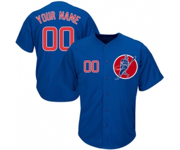 Cubs Blue Men's Customized Cool Base New Design Jersey