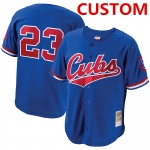 Custom Chicago Cubs Royal Blue Throwback Mesh Batting Practice Stitched MLB Jersey