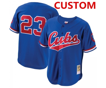 Custom Chicago Cubs Royal Blue Throwback Mesh Batting Practice Stitched MLB Jersey