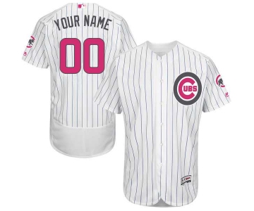 Mens Chicago Cubs 2016 Mothers Day Fashion White Customized Flexbase Majestic MLB Collection Jersey