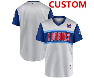 Men's Chicago Cubs Custom Gray 2019 MLB Little League Classic Team Jersey