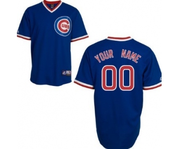 Men's Chicago Cubs Customized Blue Throwback Jersey