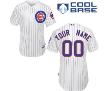 Men's Chicago Cubs Customized White Pinstripe Jersey