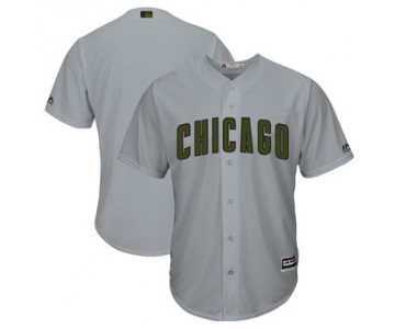 Men's Chicago Cubs Majestic Gray 2018 Memorial Day Cool Base Team Custom Jersey