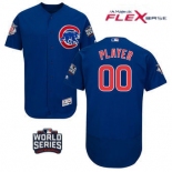 Men's Custom Chicago Cubs Custom Royal Blue 2016 World Series Patch Stitched MLB Majestic Flex Base Jersey