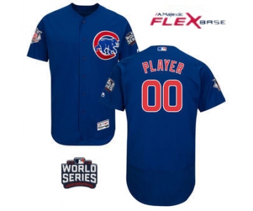 Men's Custom Chicago Cubs Custom Royal Blue 2016 World Series Patch Stitched MLB Majestic Flex Base Jersey