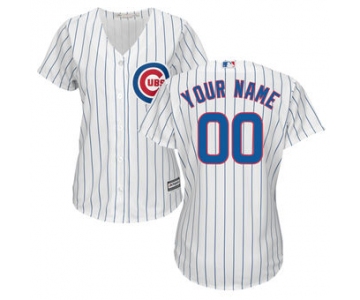 Women's Chicago Cubs Majestic White Home Cool Base Custom Jersey