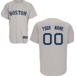 Men's Boston Red Sox Customized Gray Throwback Jersey