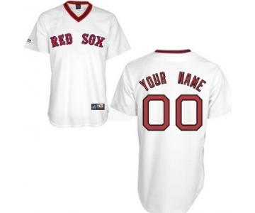 Men's Boston Red Sox Customized White Throwback Jersey