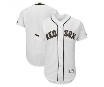 Men's Boston Red Sox Majestic White 2018 Memorial Day Authentic Collection Flex Base Team Custom Jersey