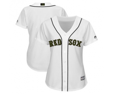 Women's Boston Red Sox Majestic White 2018 Memorial Day Cool Base Team Custom Jersey