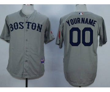 Youth Boston Red Sox Customized Gray MLB Cool Base Jersey