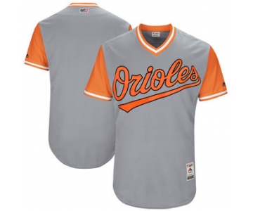 Custom Men's Baltimore Orioles Majestic Gray 2017 Players Weekend Authentic Team Jersey