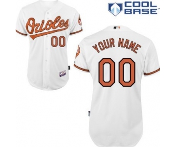 Mens' Baltimore Orioles Customized White Jersey