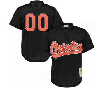 Men's Baltimore Orioles Navy Blue Mesh Batting Practice Throwback Majestic Cooperstown Collection Custom Baseball Jersey