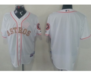 Kids' Houston Astros Customized White With Camo Jersey