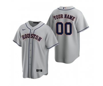 Men's Houston Astros Custom Nike Gray Stitched MLB Cool Base Road Jersey