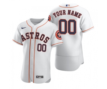 Men's Houston Astros Custom Nike White 2020 Stitched MLB Flex Base Jersey