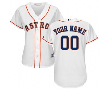Women's Houston Astros Majestic White Home Cool Base Custom Jersey