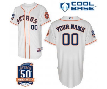 Youth Houston Astros Personalized Home Jersey With Commemorative 50th Anniversary Patch