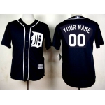 Men's Detroit Tigers Customized 2015 Navy Blue Jersey