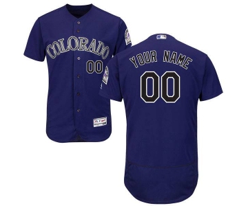 Mens Colorado Rockies Purple Customized Flexbase Majestic MLB Collection Jersey