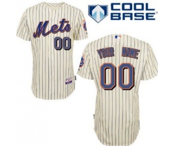 Kids' New York Mets Customized Cream Pinstripe Jersey