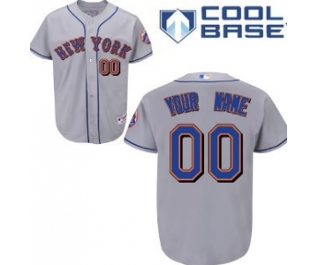 Kids' New York Mets Customized Gray Jersey