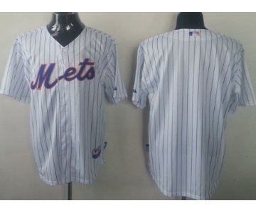 Kids' New York Mets Customized White Pinstripe Jersey