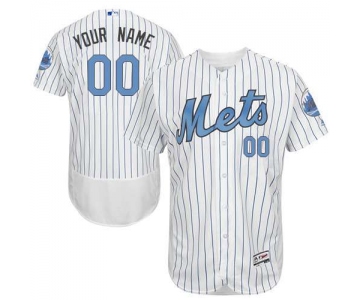 Mens New York Mets 2016 Fathers Day Fashion White Customized Flexbase Majestic MLB Collection Jersey