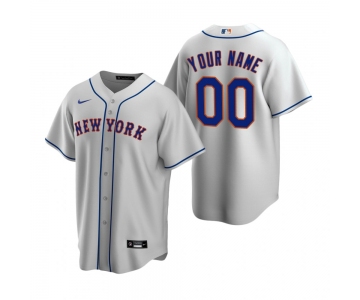 Men's New York Mets Custom Nike Gray Stitched MLB Cool Base Road Jersey