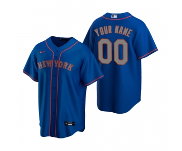 Men's New York Mets Custom Nike Royal Stitched MLB Cool Base Road Jersey