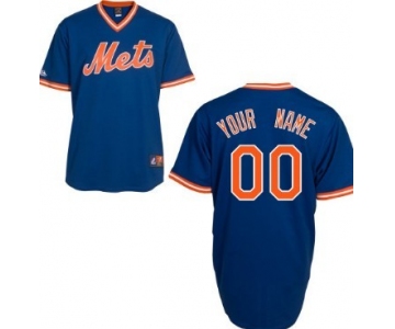 Men's New York Mets Customized Blue Throwback Jersey