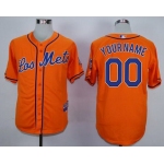 Men's New York Mets Customized Los Orange MLB Cool Base Jersey
