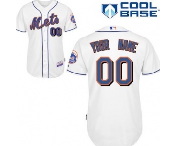 Men's New York Mets Customized White Jersey