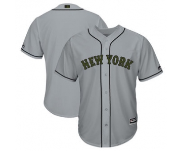 Men's New York Mets Majestic Gray 2018 Memorial Day Cool Base Team Custom Jersey