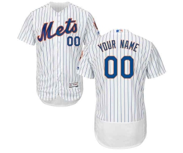 Mens New York Mets White Customized Flexbase Majestic MLB Collection Jersey