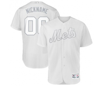 New York Mets Majestic 2019 Players' Weekend Flex Base Authentic Roster Custom White Jersey