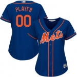 Women's New York Mets Majestic Royal Alternate Cool Base Custom Jersey