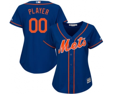 Women's New York Mets Majestic Royal Alternate Cool Base Custom Jersey