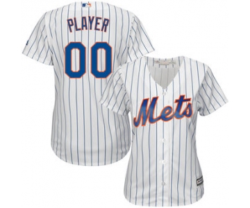 Women's New York Mets Majestic White Home Cool Base Custom Jersey